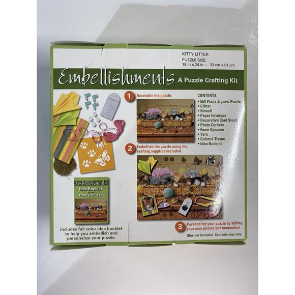 Embellishments Puzzle Crafting Kit Kitty Litter Cat Lover Keepsake #8155 - Picture 6 of 9
